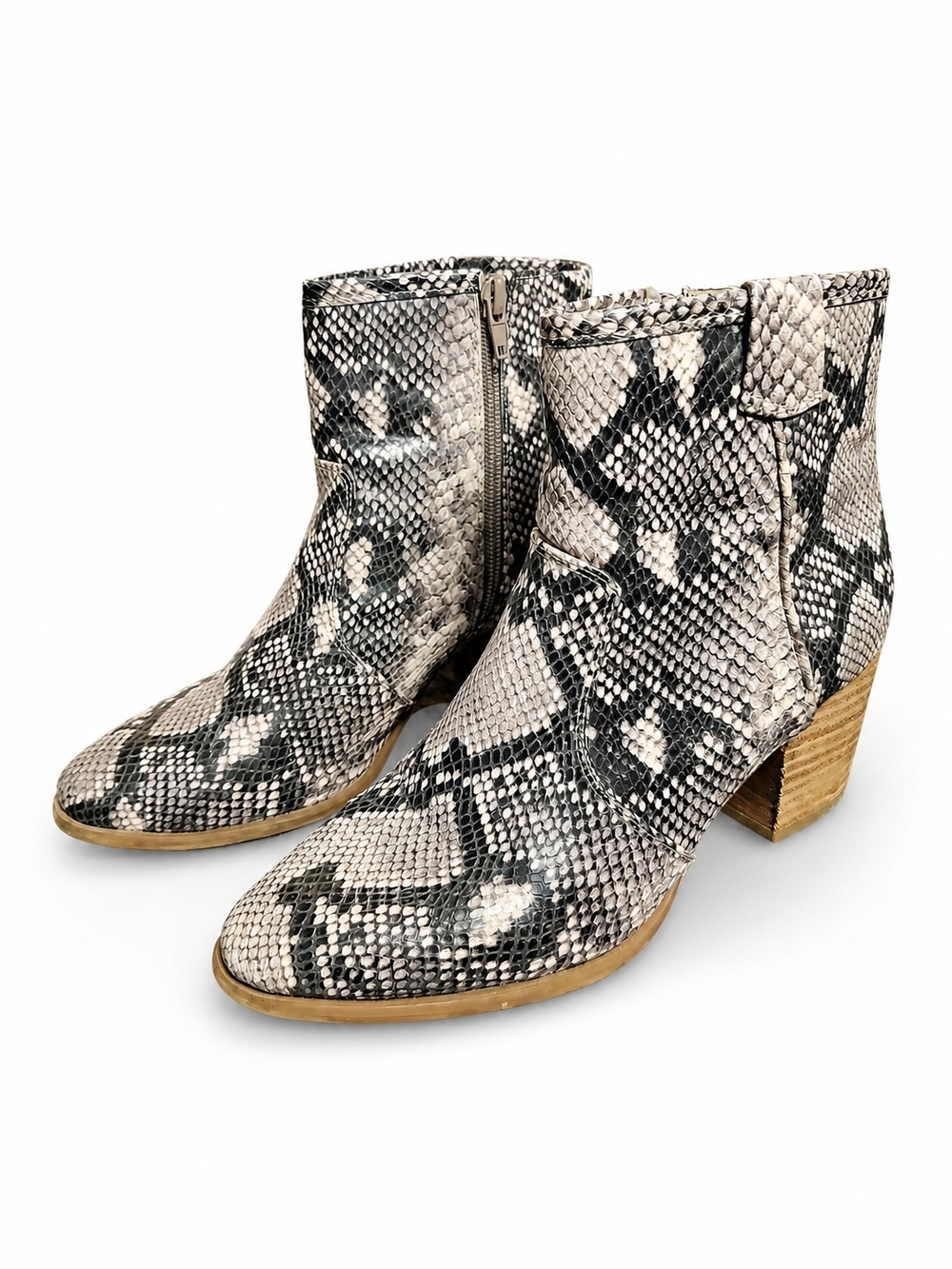 Carlos by Carlos Santana Snakeskin Ankle Booties with Stacked Heel